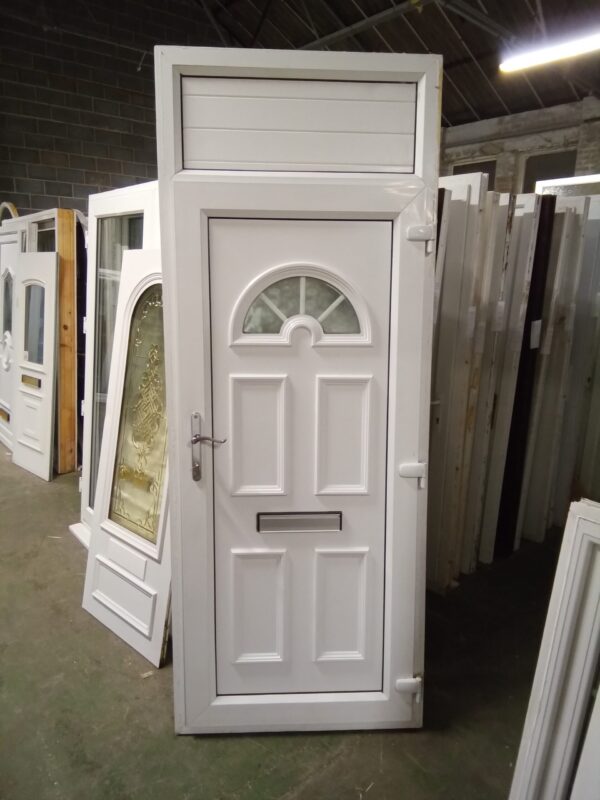 Used White Upvc Front Door And Toplight 920mm x 2375mm 0284 - Image 2