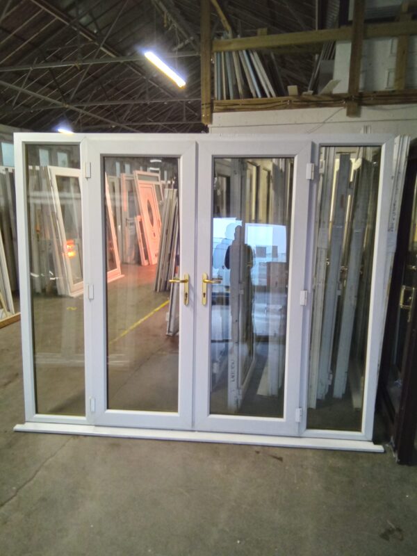 Used White Upvc French Doors With Two Sides 2490mm x 2080mm EA1A