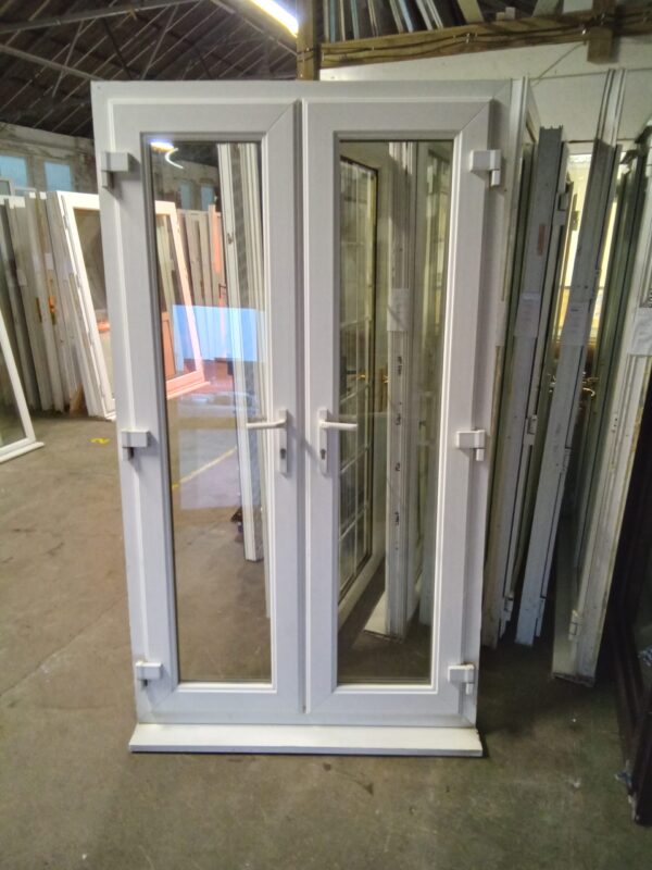 Used White Upvc French Doors 1185mm x 2085mm EA6A
