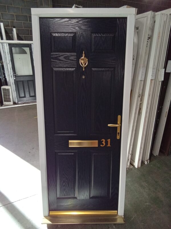 Used Blue Composite Front Door 870mm x 2030mm 0224