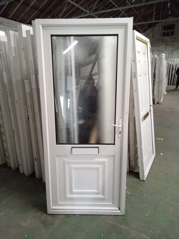 Used White Upvc Front Door 895mm x 2070mm 0299