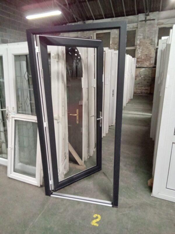 Used Anthracite Grey Upvc Full Glass Back Door 985mm x 2070mm 0060 - Image 4