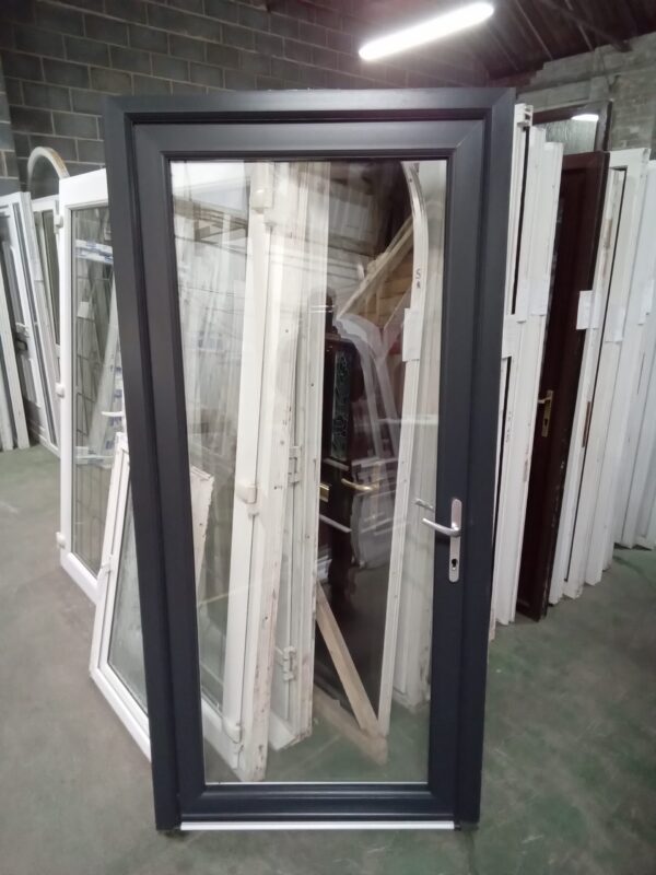 Used Anthracite Grey Upvc Full Glass Back Door 985mm x 2070mm 0060