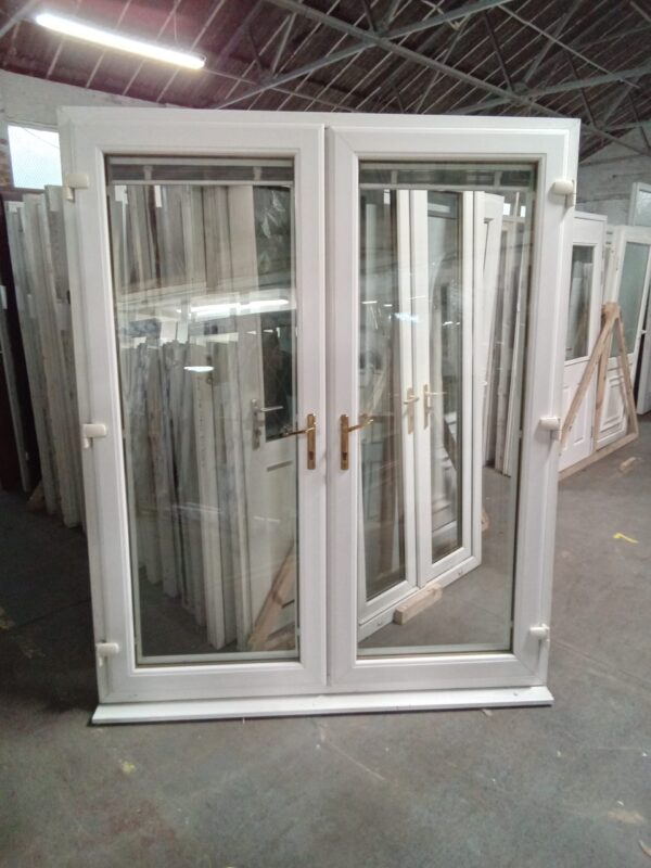 Used White Upvc French Doors 1800mm x 2200mm EA7