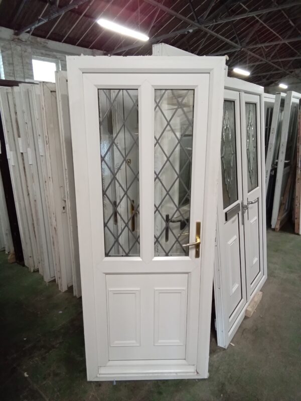 Used White Upvc Back Door 840mm x 2065mm 0234