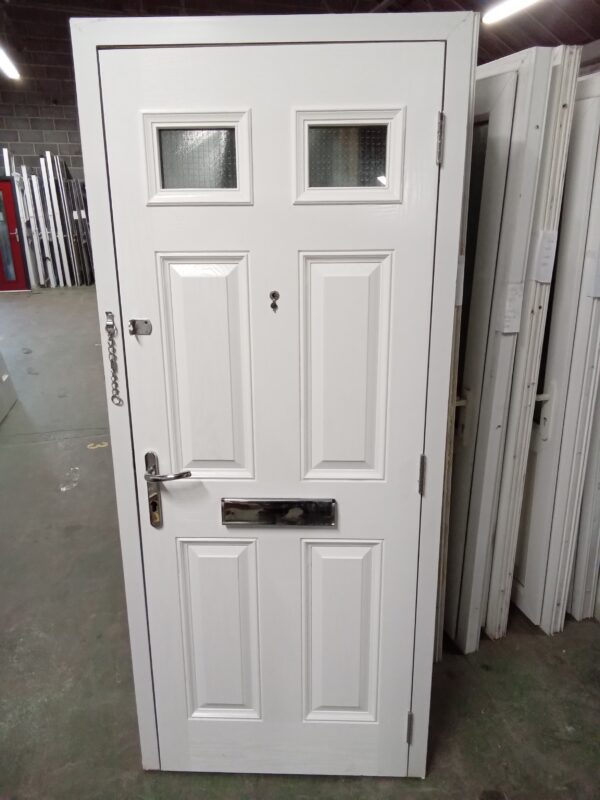 Used Blue Composite Front Fire Door 870mm x 2050mm 0305 - Image 3