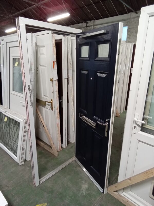 Used Blue Composite Front Fire Door 870mm x 2050mm 0305 - Image 4