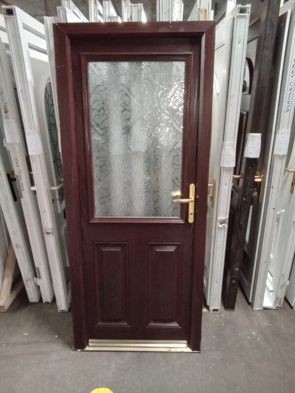 Used Rosewood Composite Back Door 845mm x 1980mm 0805