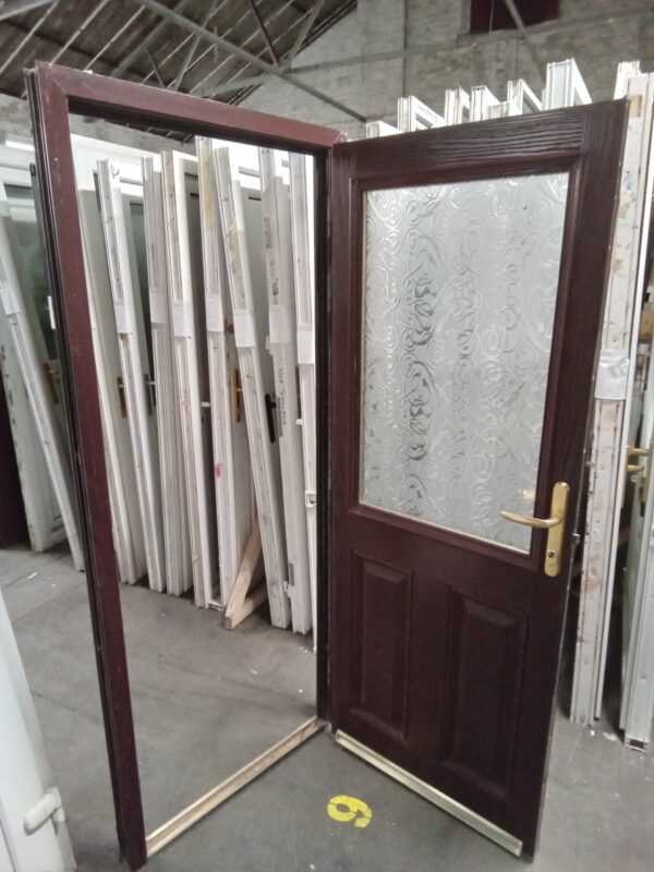 Used Rosewood Composite Back Door 845mm x 1980mm 0805 - Image 4