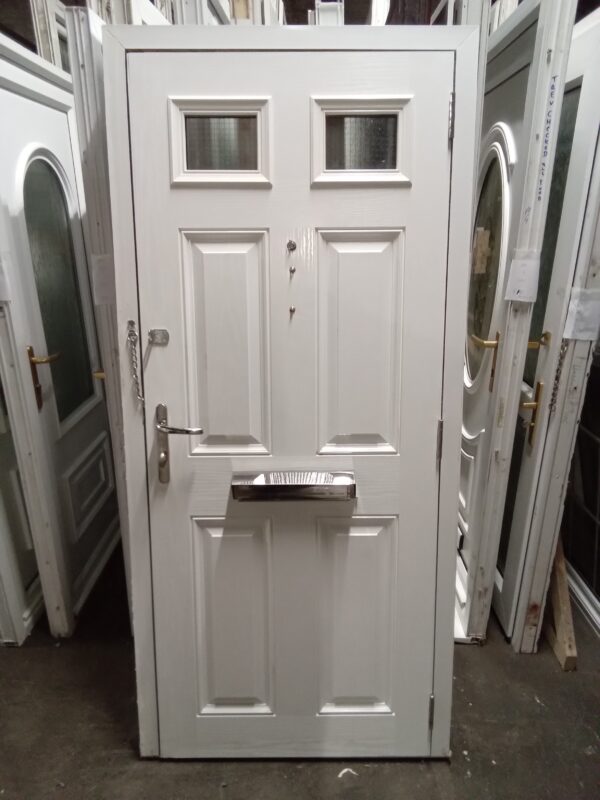 Used Red Composite Front Fire Door 900mm x 1965mm 0777 - Image 2