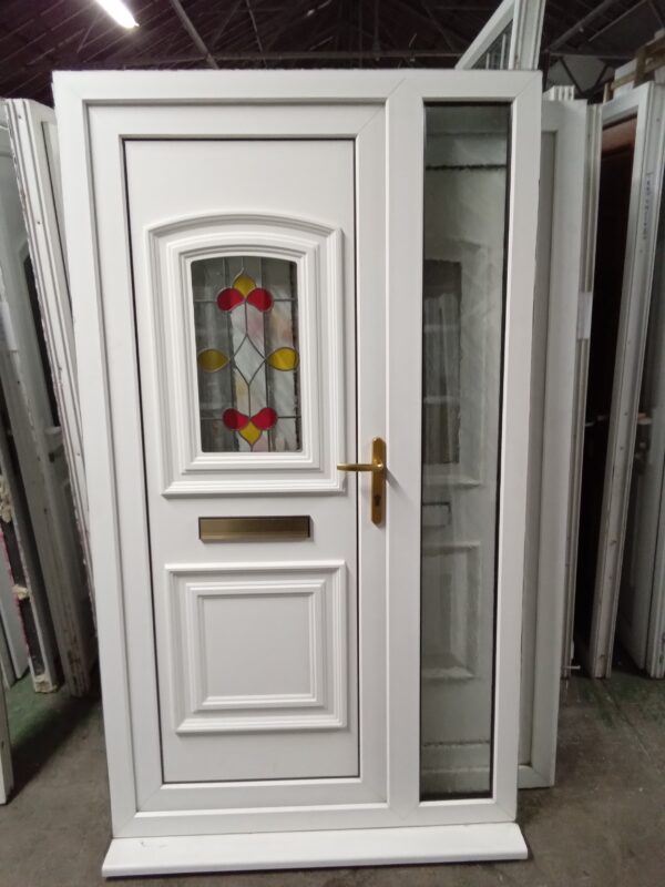 Used White Upvc Front Door And Side Panel 1185mm x 2090mm FD0031