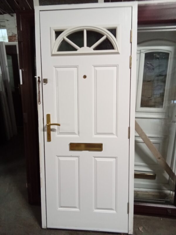 Used red Composite Front door 880mm x 2080mm 0631 - Image 7