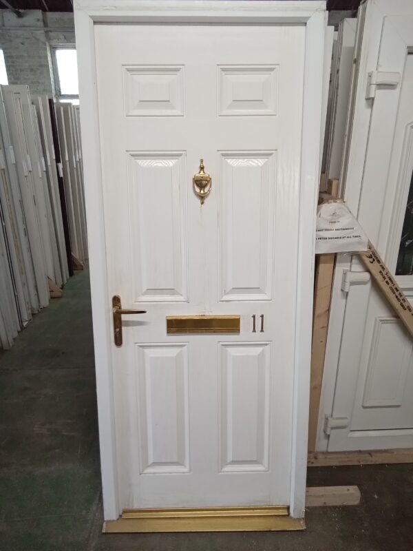 Used White Composite Front Door 875mm x 2075mm 0326