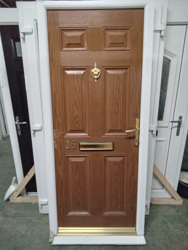 Used Brown Composite Front Door 890mm x 2055mm 0327
