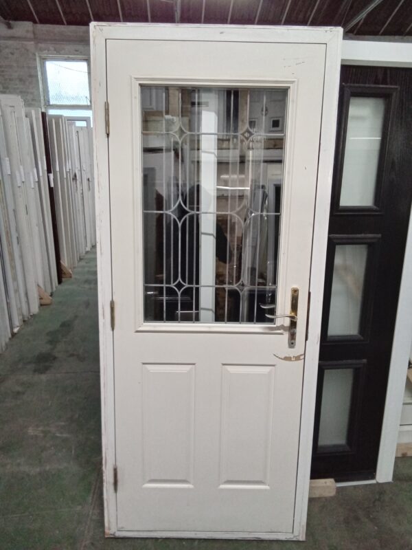 Used White Composite Back Door 890mm x 2085mm 0324 - Image 2