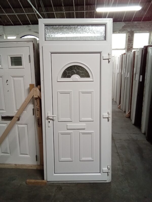 Used White Upvc Front Door And top light 975mm x 2300mm 0737 - Image 2