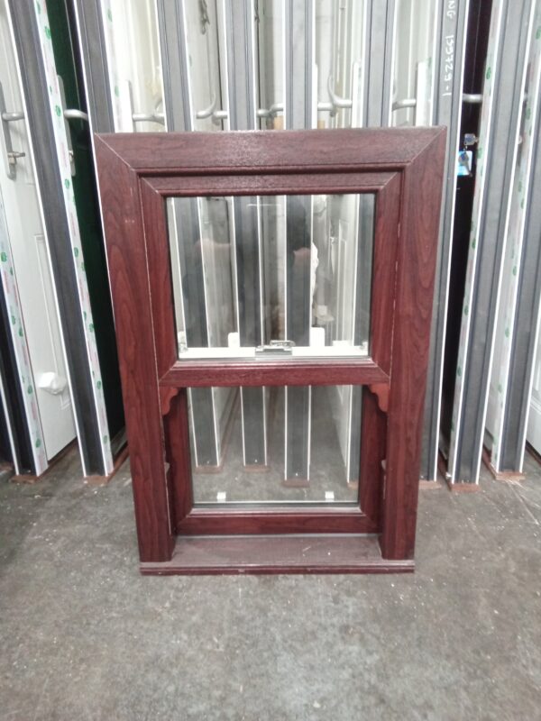 Brand New Rosewood Upvc Sliding sash window 600mm x 890mm SS09