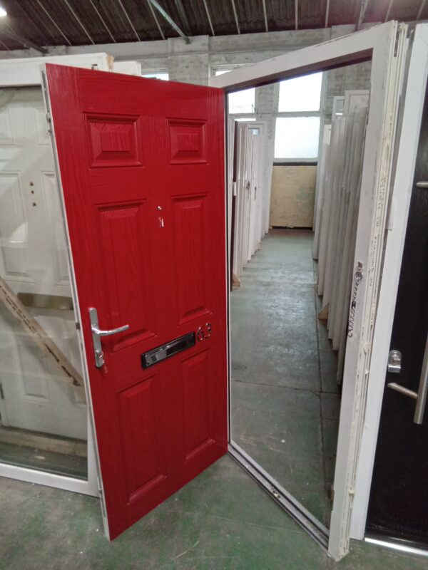 Used Red Composite Front Door 890mm x 1990mm 0333 - Image 3