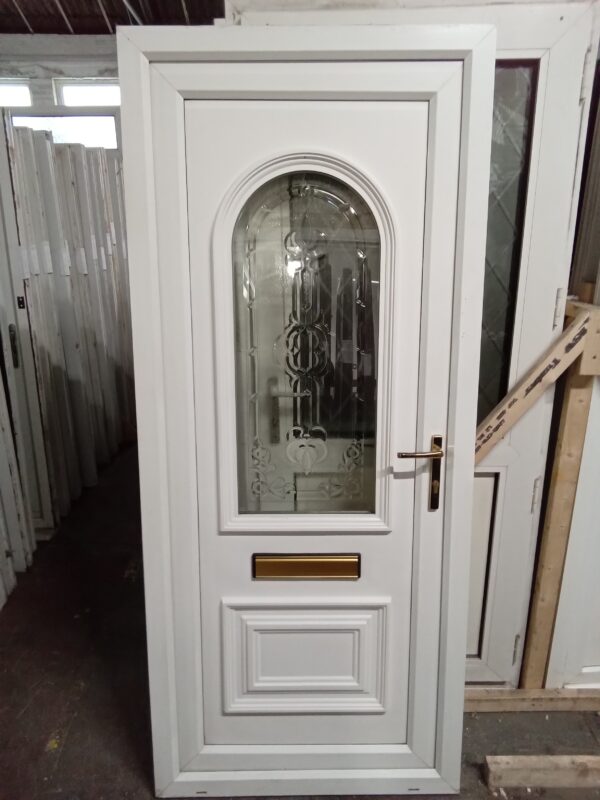 Used White Upvc Front Door 890mm x 2055mm 0471