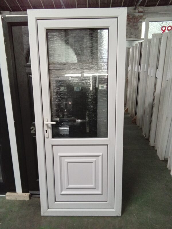 Used White Upvc Back Door 880mm x 2090mm 0406