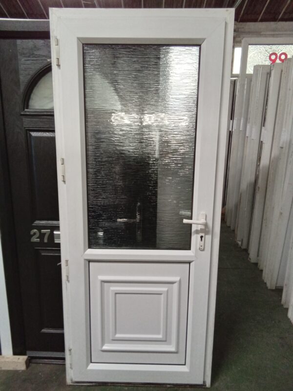 Used White Upvc Back Door 880mm x 2090mm 0406 - Image 4