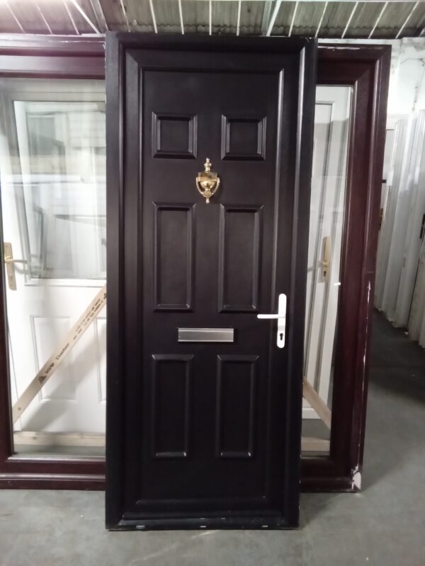 Used Black Upvc Front Door 865mm x 2110mm 0621