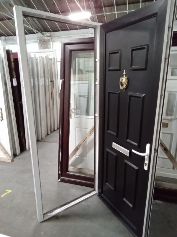 Used Black Upvc Front Door 865mm x 2110mm 0621 - Image 4