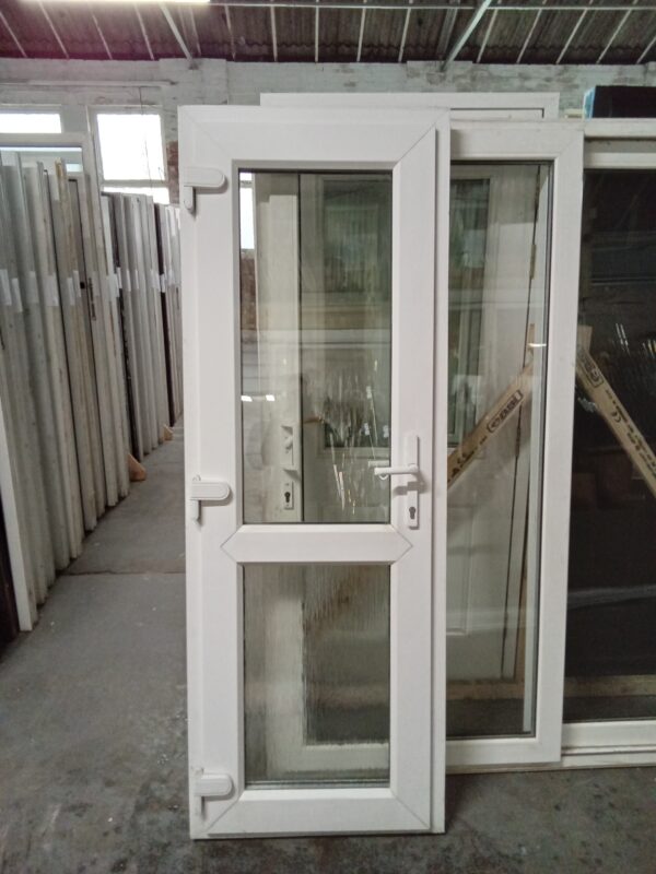 Used White Upvc Back Door (outwards opening) 730mm x 2040mm 0595
