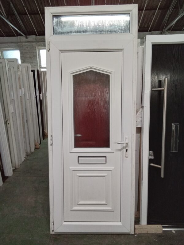 Used White Upvc Front Door And top light 920mm x 2390mm 0275