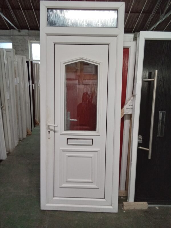 Used White Upvc Front Door And top light 920mm x 2390mm 0275 - Image 4