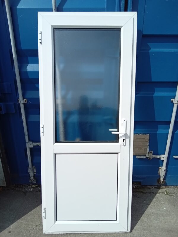 Used White Upvc Back Door 850mm x 2040mm C6D36 - Image 2