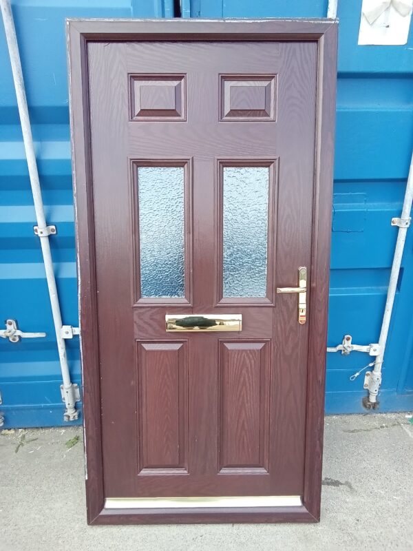 Used Rosewood Composite Front Door 1000mm x 2030mm C6D49