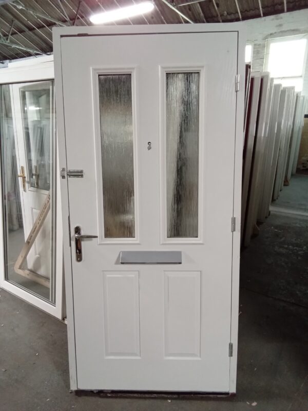 Used light green Composite Front Door 1000mm x 2100mm 0645 - Image 2