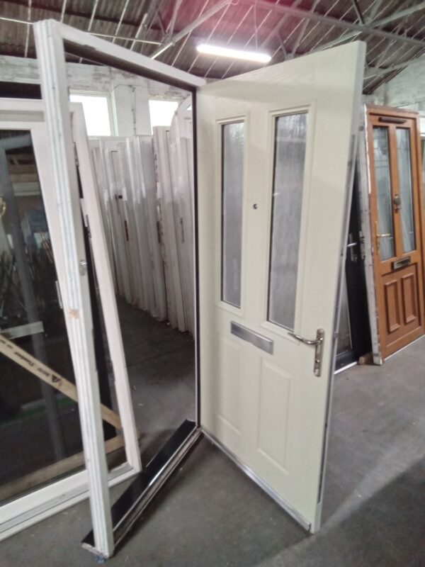 Used light green Composite Front Door 1000mm x 2100mm 0645 - Image 3
