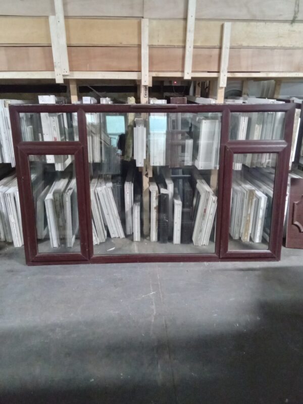 Used Rosewood Upvc Window 2465mm x 1475mm LW0032