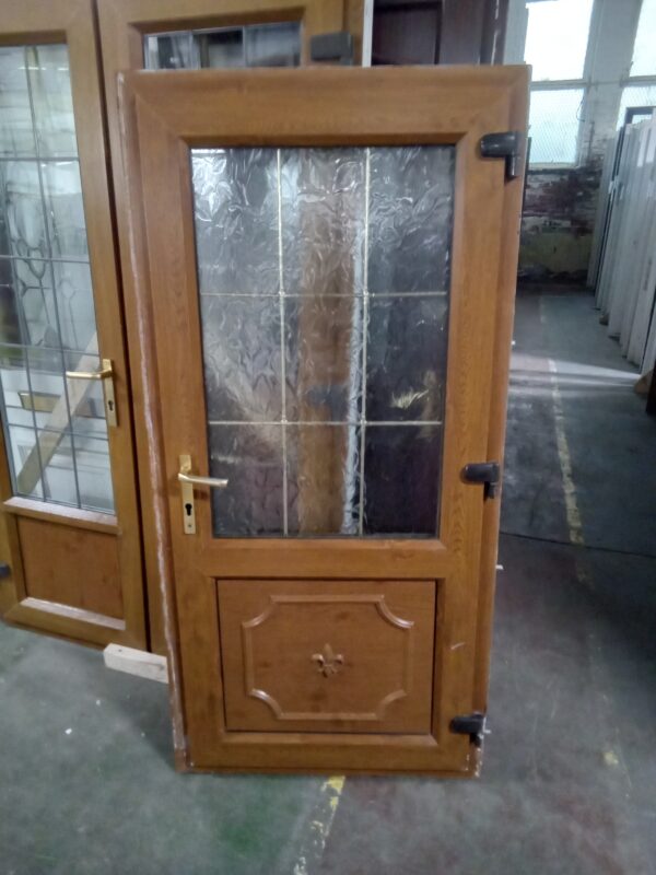 Used oak Upvc Back Door 870mm x 1805mm 0447 - Image 4