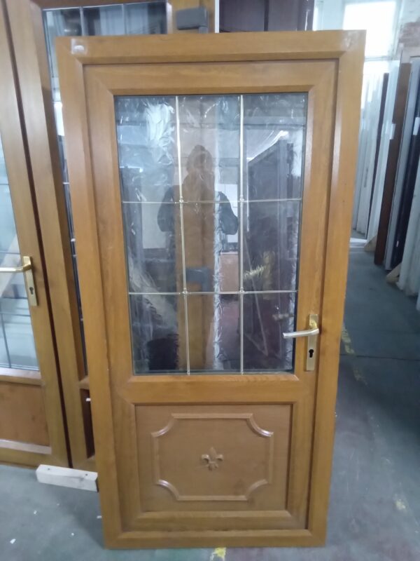 Used oak Upvc Back Door 870mm x 1805mm 0447
