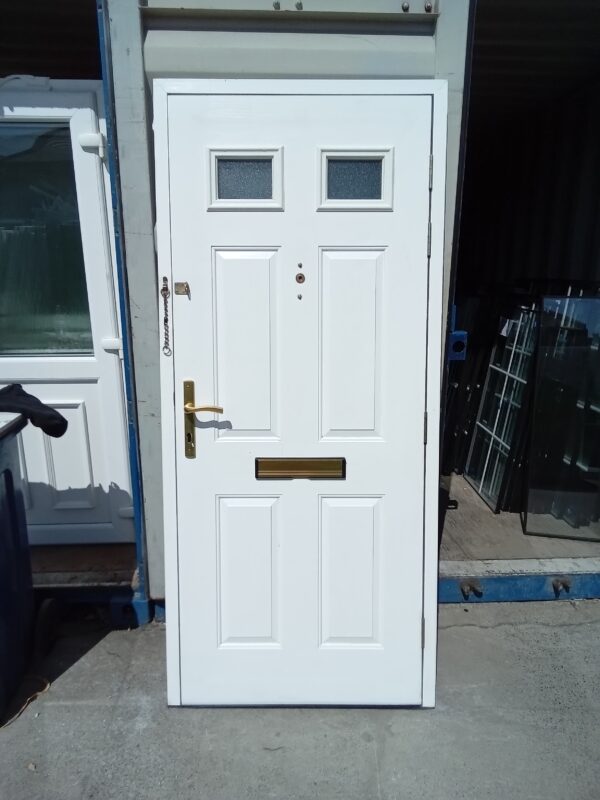 Used green Composite Front door and frame 935mm x 2090mm C6D04 - Image 4