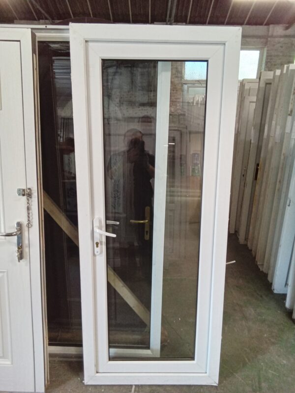 Used White Upvc Back Door 840mm x 2055mm 0108