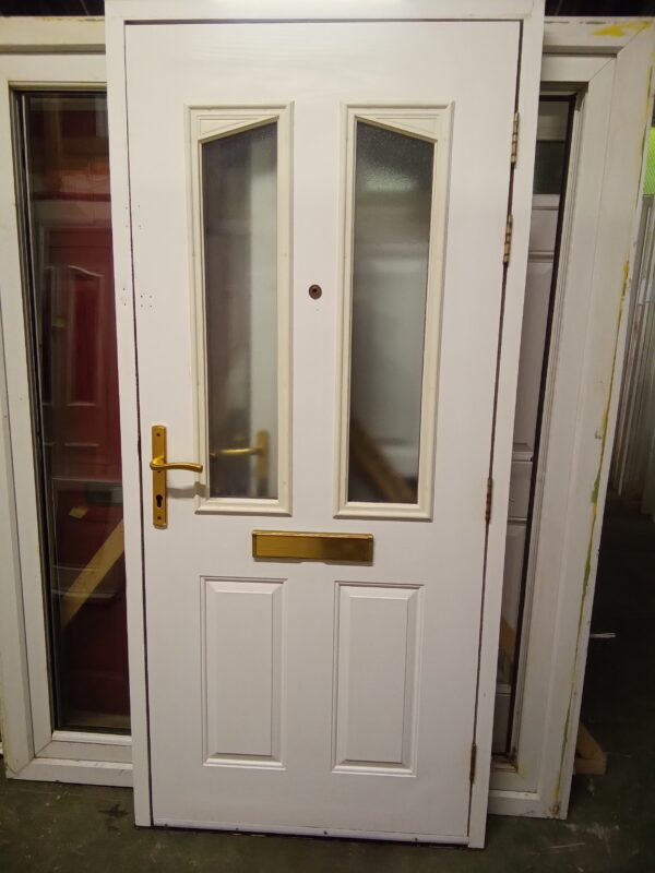 Used red composite front door 965mm x 2090mm 0367 - Image 5