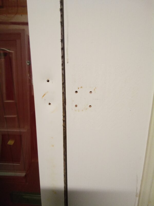 Used red composite front door 965mm x 2090mm 0367 - Image 4