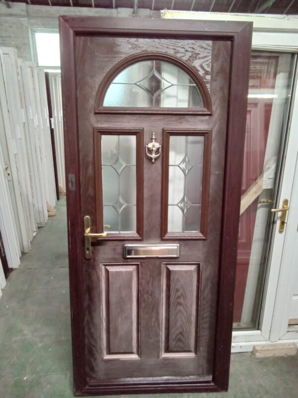 Used Brown Composite Front Door 920mm x 2040mm 0292