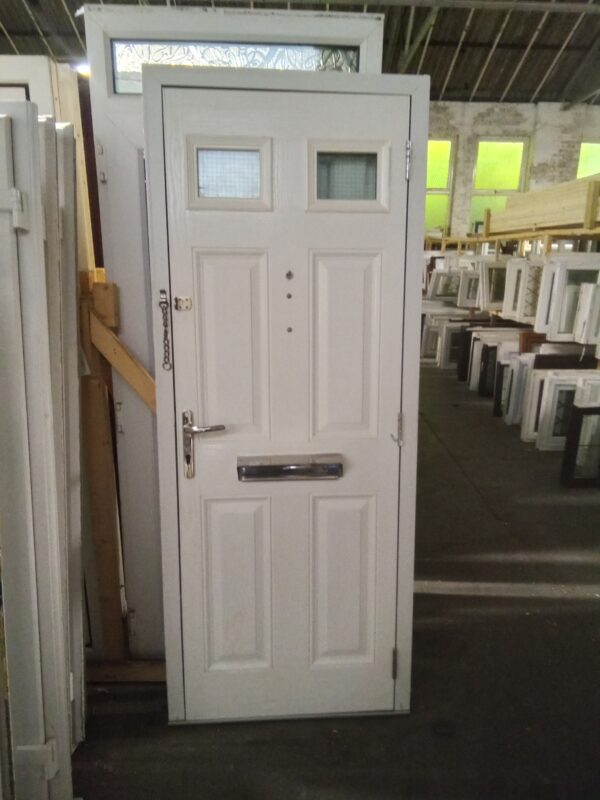 Used Blue Composite front fire door 815mm x 2035mm 0382 - Image 5