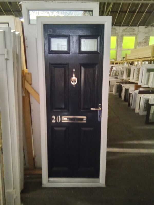 Used Blue Composite front fire door 815mm x 2035mm 0382