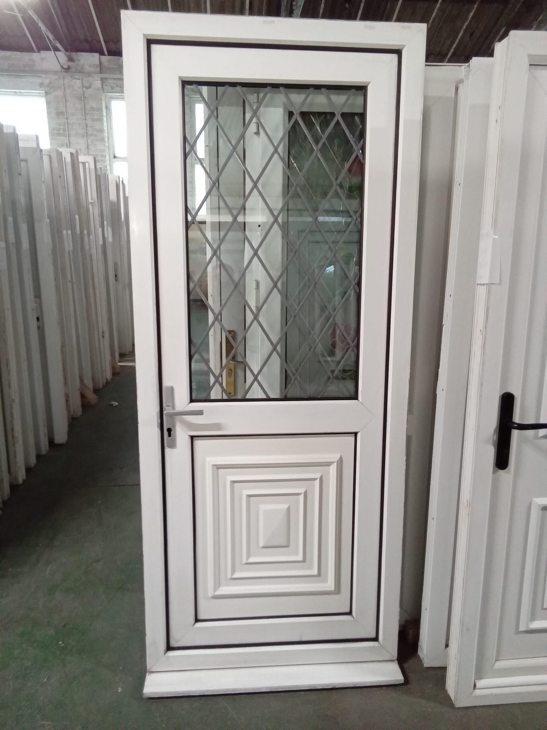 Used White Upvc Back Door 890mm x 2125mm 0382A Used UPVC Windows & Doors
