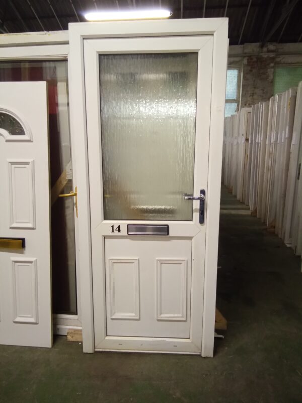 Used White Upvc Front Door 880mm x 2045mm 0347