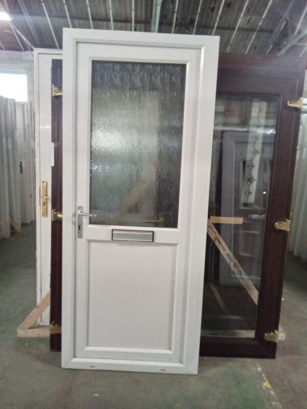 Used White Upvc Front Door 885mm x 2075mm 0350
