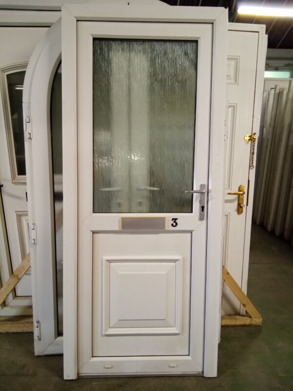 Used White Upvc Front Door 885mm x 2060mm 0304