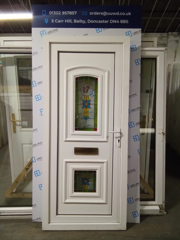 Used White Upvc Front Door 905mm x 2045mm 0337