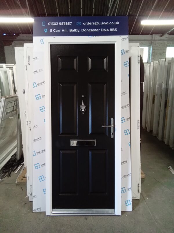 Used Black Composite Front Door 890mm x 2080mm 0218